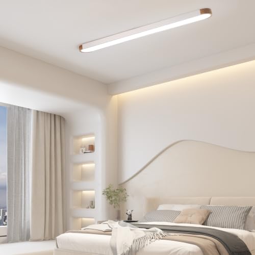 4FT Wood Flush Mount Ceiling Light