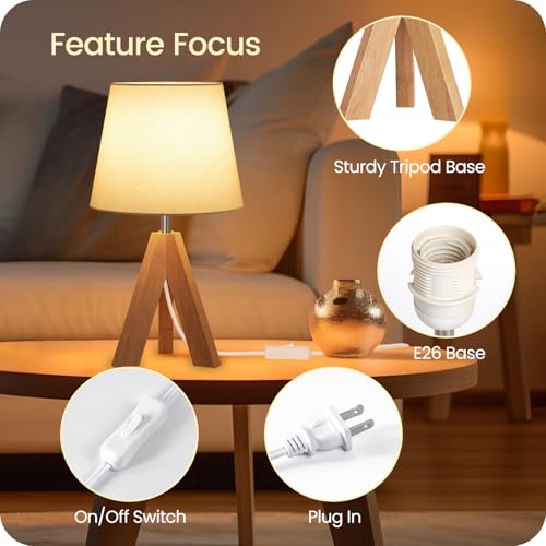Wood Bedside Lamps Set of 2 (2 Count)