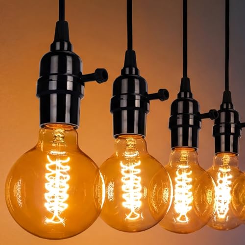 20 Pack Hanging Pendant Light Cord Kit Bulk E27 Base 4ft Adjustable Hanging Heavy Duty Industrial Edison Bulb Lamp Swag Light Kit for Kitchen Dining Room Terraces (20 Count)