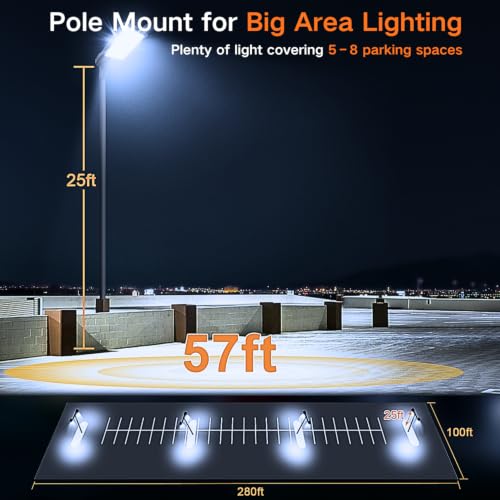 200W LED Parking Lot Light Dusk to Dawn Photocell 5000K 26000LM