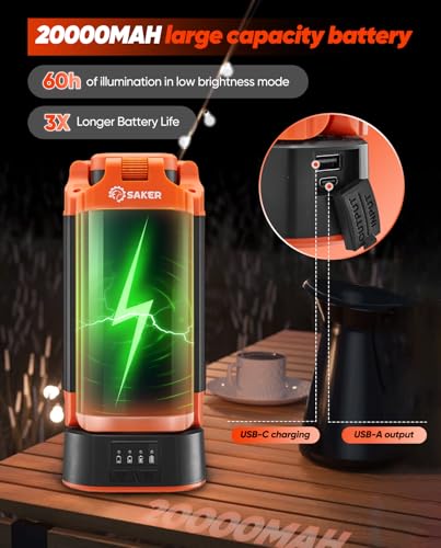 Portable Camping Light with Stand 20000mAh 73.2" Work Light LD18