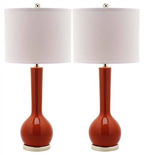 Lighting Collection Mae Long Neck Modern Contemporary Blood Orange Ceramic 31 (2 Count)