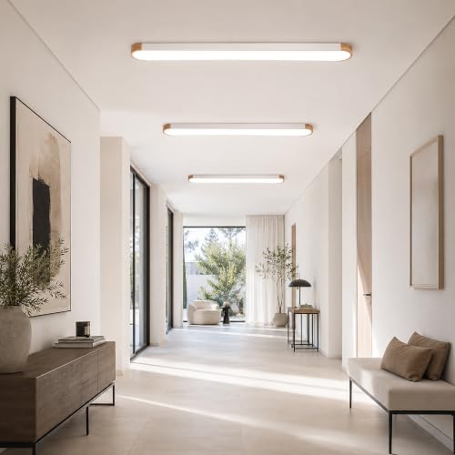 4FT Wood Flush Mount Ceiling Light