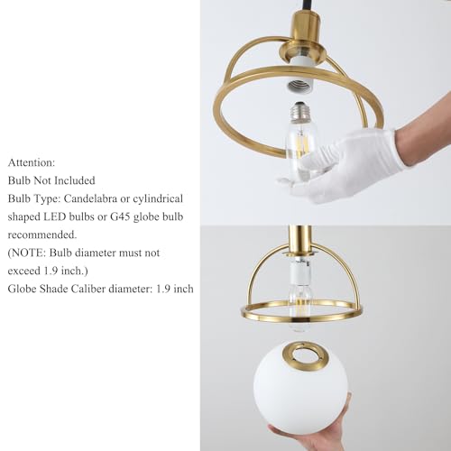 2 Pack Modern Mid Century Globe Pendant Lights