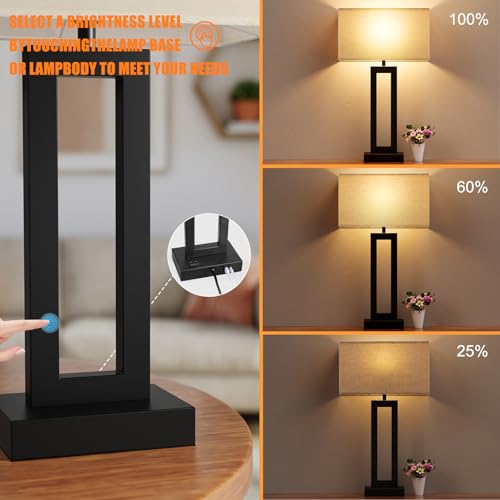 26.3in Big Bedroom Table Lamps Set of 2 (2 Count)