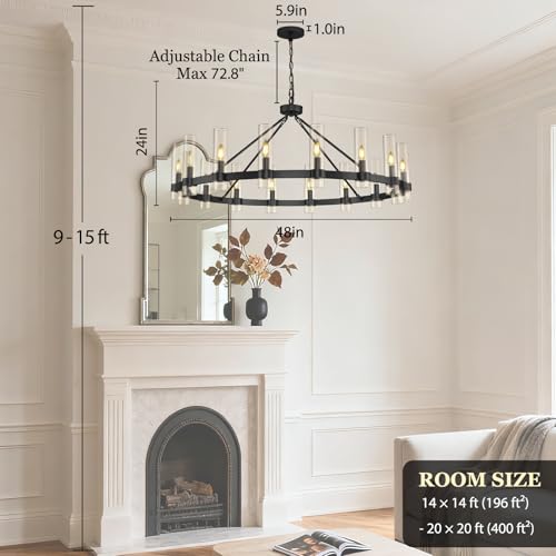Black Wagon Wheel Chandelier