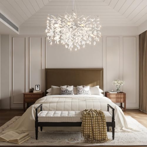 32" Silver Tree Branch Crystal Chandelier 10