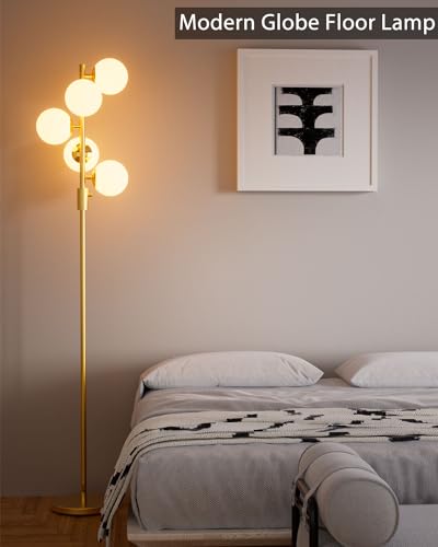 Dimmable Gold Globe Floor Lamp