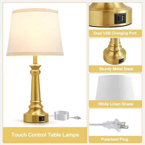Touch Lamps for Nightstand Set of 2 (2 Count)