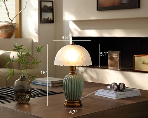 16" Vintage Ceramic Table Lamp for Bedroom