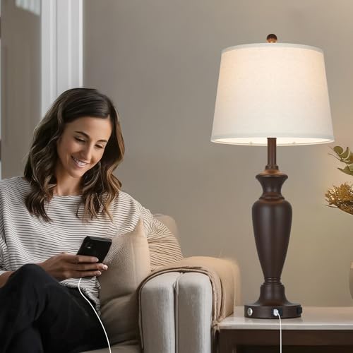 30" Tall Metal Table Lamps Set of 2 (2 Count)