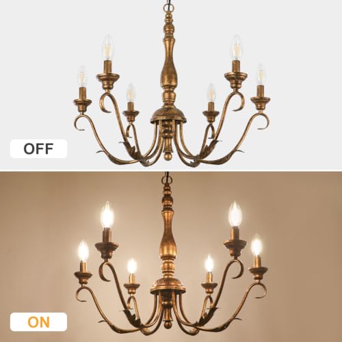 6 Light Farmhouse Chandeliers for Dining Room (6 Count)