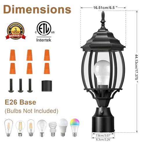 2Pack Dusk to Dawn Outdoor Post Light (2 Count)