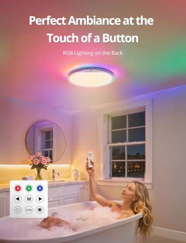 Rechargeable Battery Operated Ceiling Light for Shower Wireless