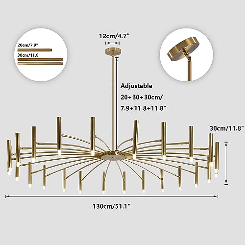 Lighting Mid Century Modern Gold Sputnik Chandelier 24
