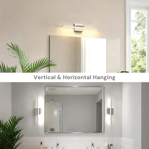 24 Inch 3CCT Bathroom Vanity Light Bar Over Mirror Nickel