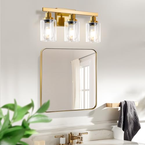 3 Light Gold Bathroom Light Fixtures