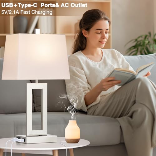 Silver Bedside Table Lamp Set of 2 (2 Count)