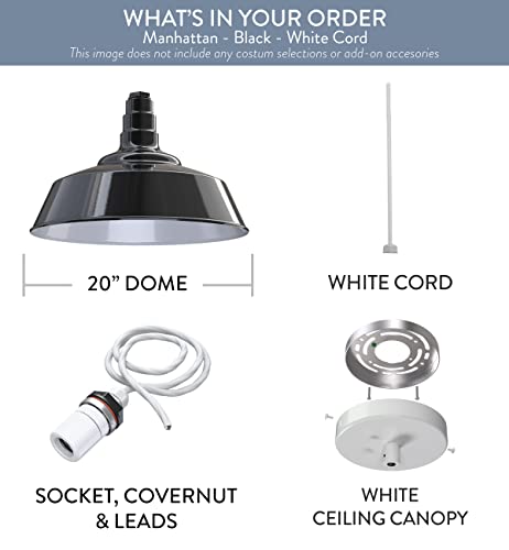 Industrial Pendant Light 20 Inch Extra Large Steel Warehouse Dome