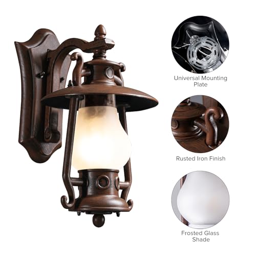Small Rustic Lantern Wall Sconce Outdoor & Indoor