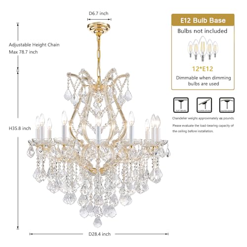 Large Gold Modern Crystal Chandelier Light Fixtures