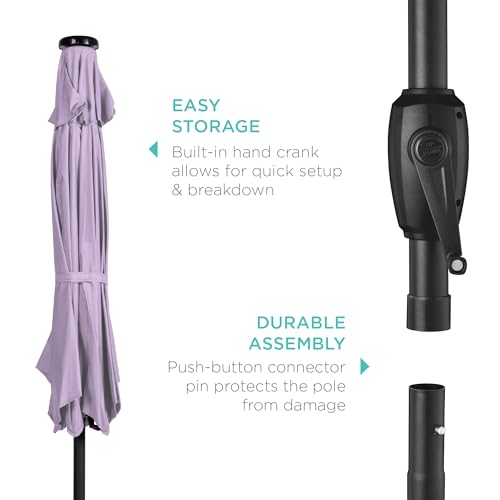7.5ft Solar Umbrella LED Lighted Patio Umbrella