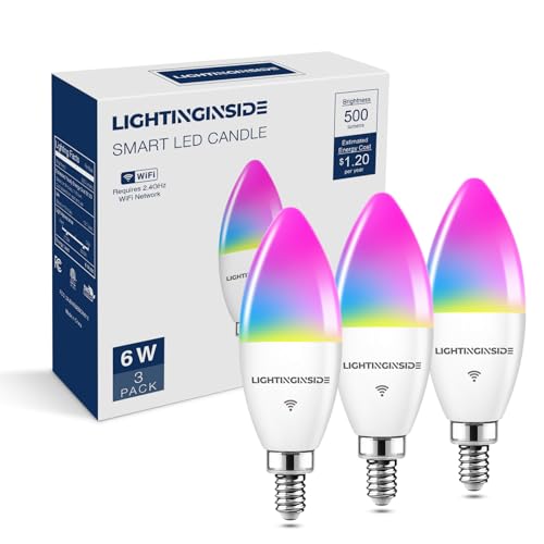 E12 Smart Bulbs 60W Work with Alexa (3 Count)