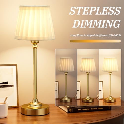 Cordless Table Lamp Rechargeable Gold