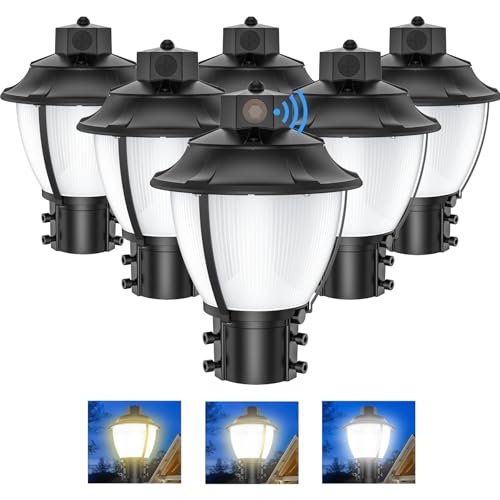 6Pack Post Top Light Dusk to Dawn Photocell LED Pole Area Lights Outdoor