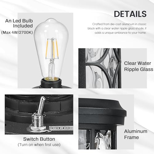 Outdoor Solar Column Light with Pier Mount