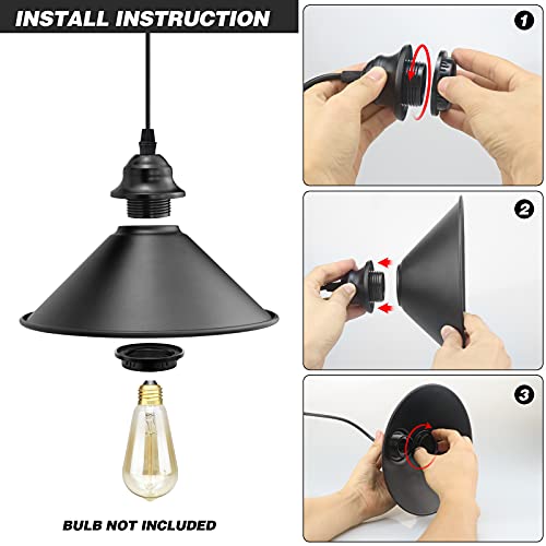 Black Plug in Pendant Light