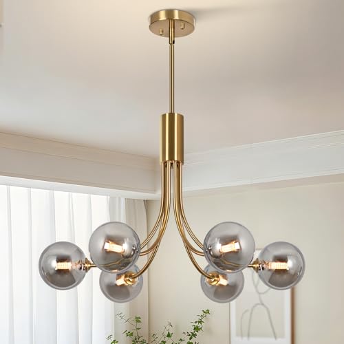 Mid Century Chandelier Modern Sputnik Dining Room Light Fxiture Globe 27in