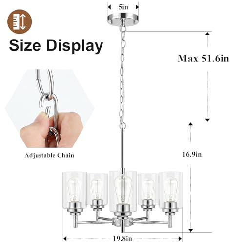 D19.8" Chandelier for Dining Room