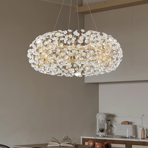 8 Light Dandelion Gold Chandelier for Dining Room