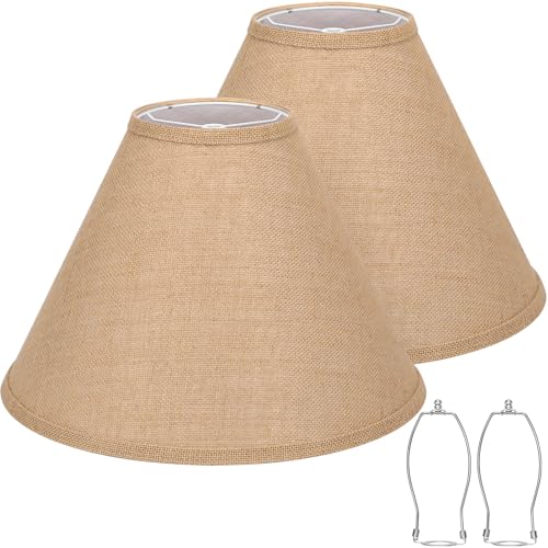 Burlap Empire Lamp Shades Set of 2 (2 Count)