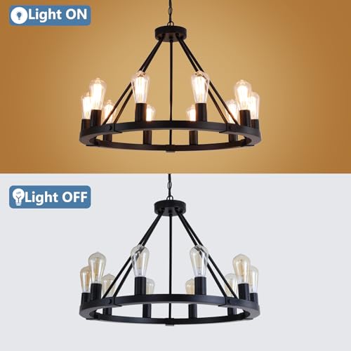 10 Lights Wagon Wheel Chandelier