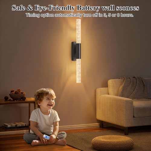 Battery Operated Wall Sconces Set of 2