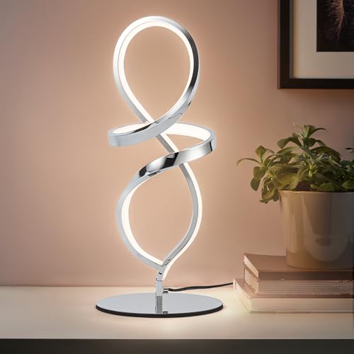 Modern Small Table Lamp with LED Spiral Design