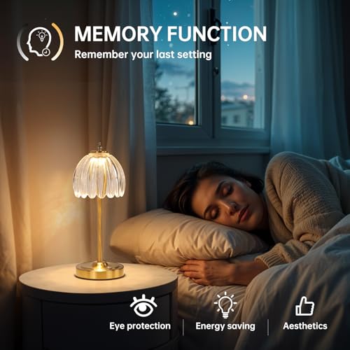 Set of 2 Tulip Table Lamp with 5000mAh Battery & Touch Control (2 Count)