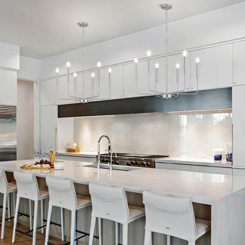 Modern Brushed Nickel Chandelier for Dining Room