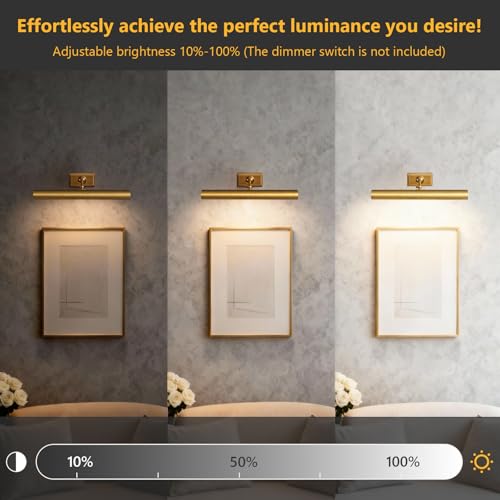18 inch Brass Picture Light Hardwired Picture Light Library Light