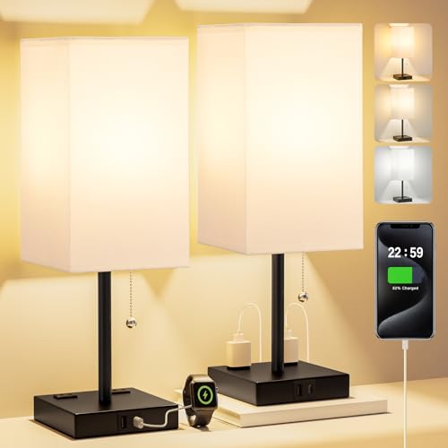 Bedside Lamp for Bedroom Set of 2 (2 Count)