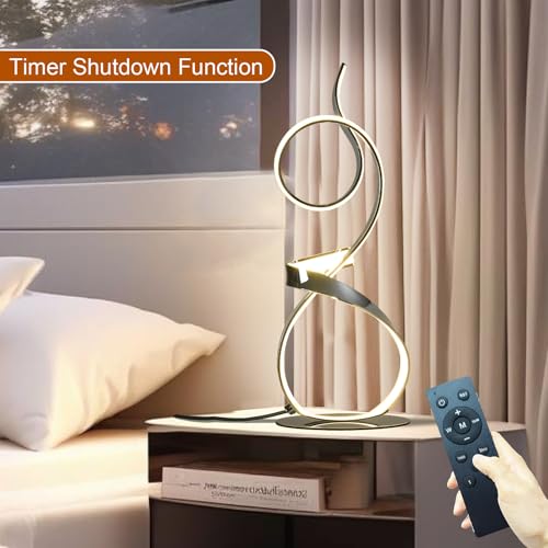 21inch 20W 2700LM Modern Upscale Desk Light 3 Color Wireless Remote Control Dimmer Table Lamp for Living Room