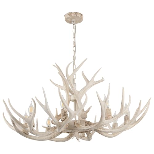 Eldora 8 Light Resin Antler Chandelier 36"