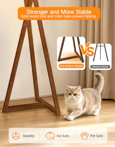 62" Wood Tripod Floor Lamp (Amber Walnut)