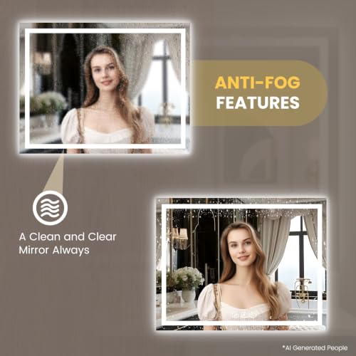 44"X36" LED Bathroom Mirror with Lights
