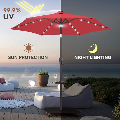 Solar Patio Umbrella with Centre Light