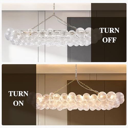 Nordic Bubble Ball Swirled Glass Chandelier Gold