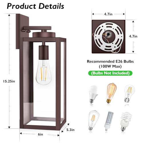15” Large Outdoor Wall Light Fixture