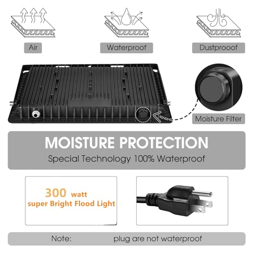 2 Pack 300W LED Flood Light Outdoor (2 Count)